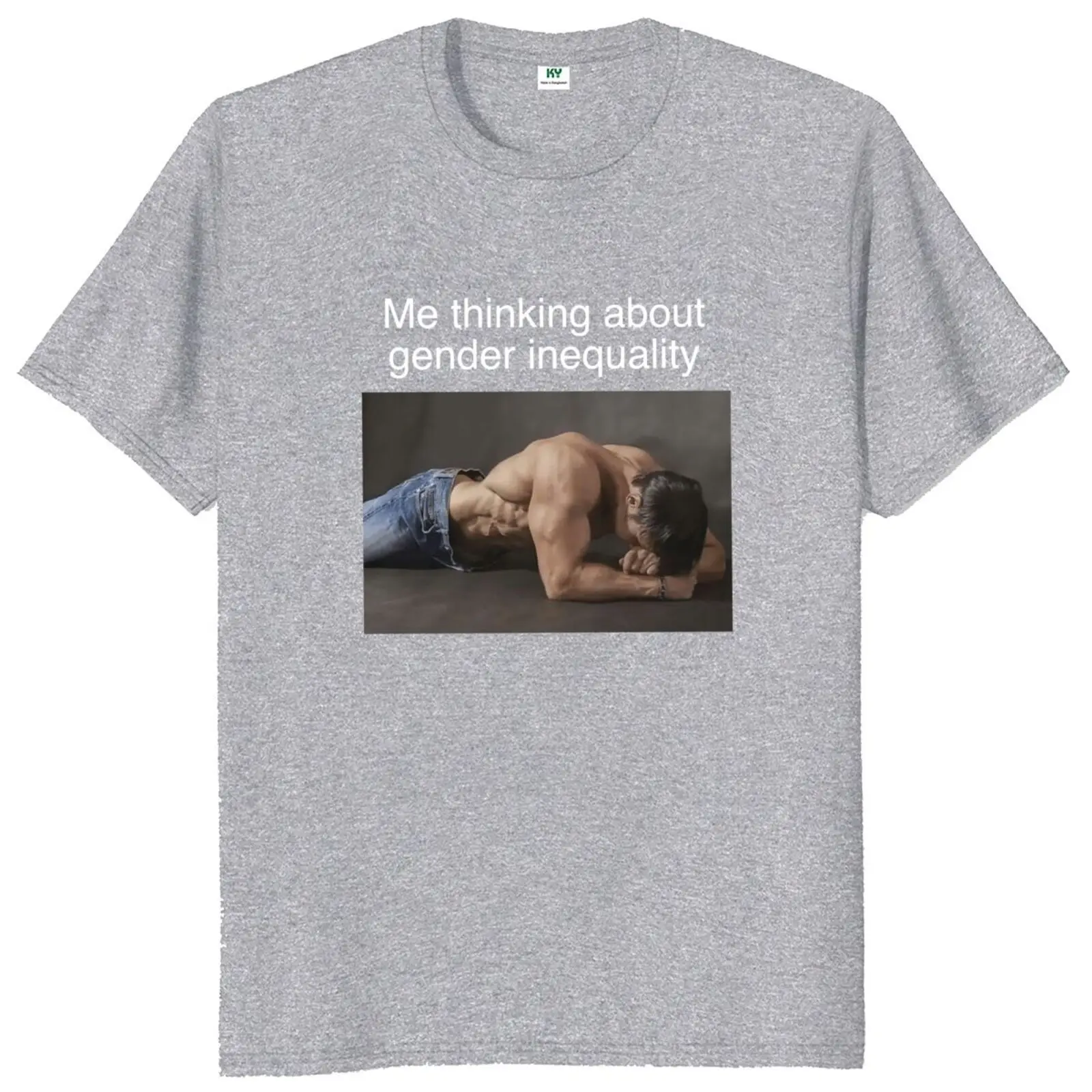 Me Thinking About Gender Inequality T Shirt Funny Meme Y2k Graphic T-shrits For Men Women 100% Cotton Unisex Tops EU Size