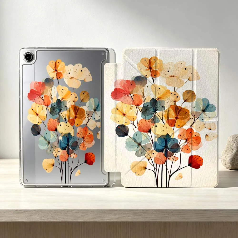 

Artistic Floral Pattern Soft For Samsung Galaxy Tab S10 S9 S8 S7 S6 A11 A10 A9 FE Plus Lite Foldable 3Y Tablet Case