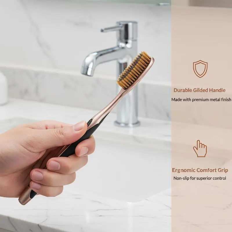 Soft Bristle Large Head Toothbrush Ergonomic Anti-Slip Handle 1PC/5PCS Available for Home Adult Daily Teeth Cleaning