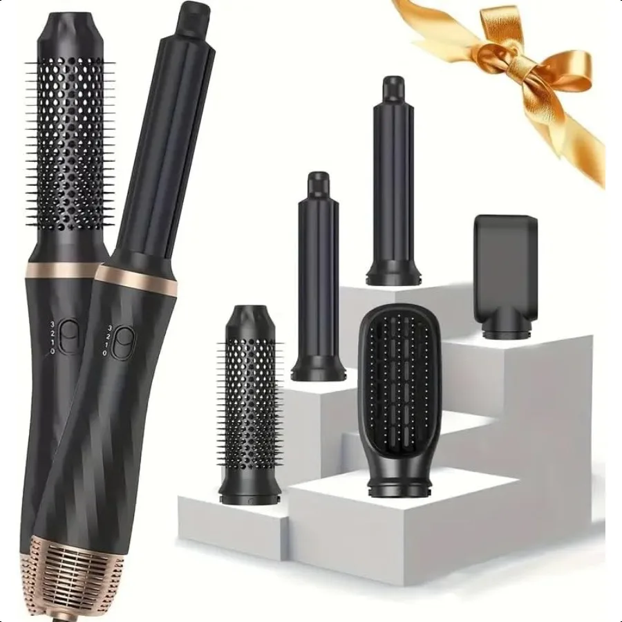 

5 in 1 Blow Dryer Brush Negative Ion Blow Out Brush Dryer Hair Dryer Hot Air Styler Set Auto Wrap Curlers Straightener Volumize