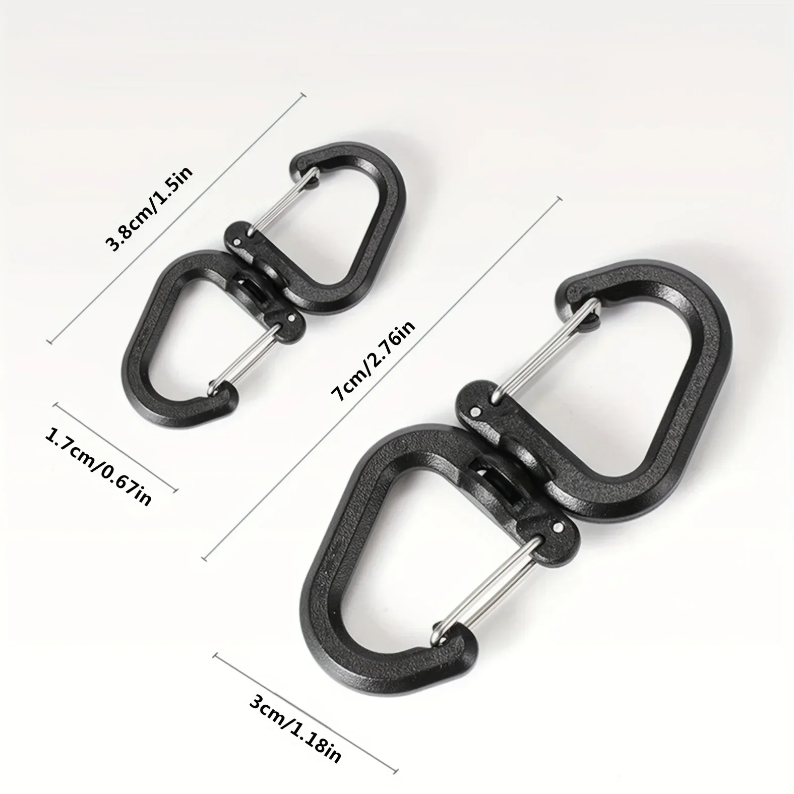 3 pieces 360 rotating hook, portable S hook, multi-functional backpack buckle, large/small camping accessories