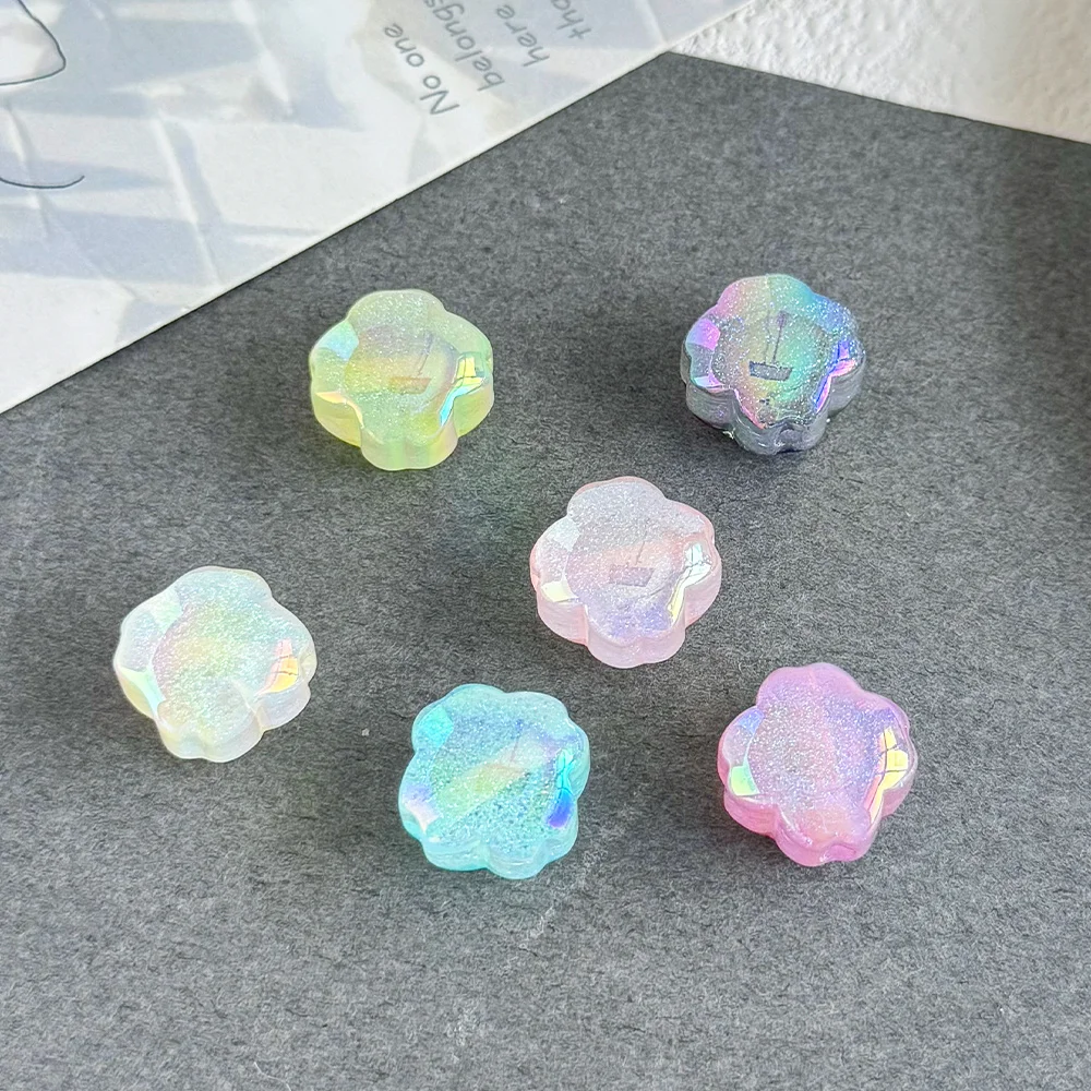 

Cordial Design 100Pcs 14*14MM DIY Beads/Aurora Effect/Hand Made/Jewelry Findings & Components/Flower Shape/Acrylic Bead #18983