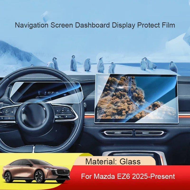 

For Mazda EZ6 2025-Present Car GPS Navigation Screen Protect Tempered Film Dashboard Display Sticker Interior Auto Accessory