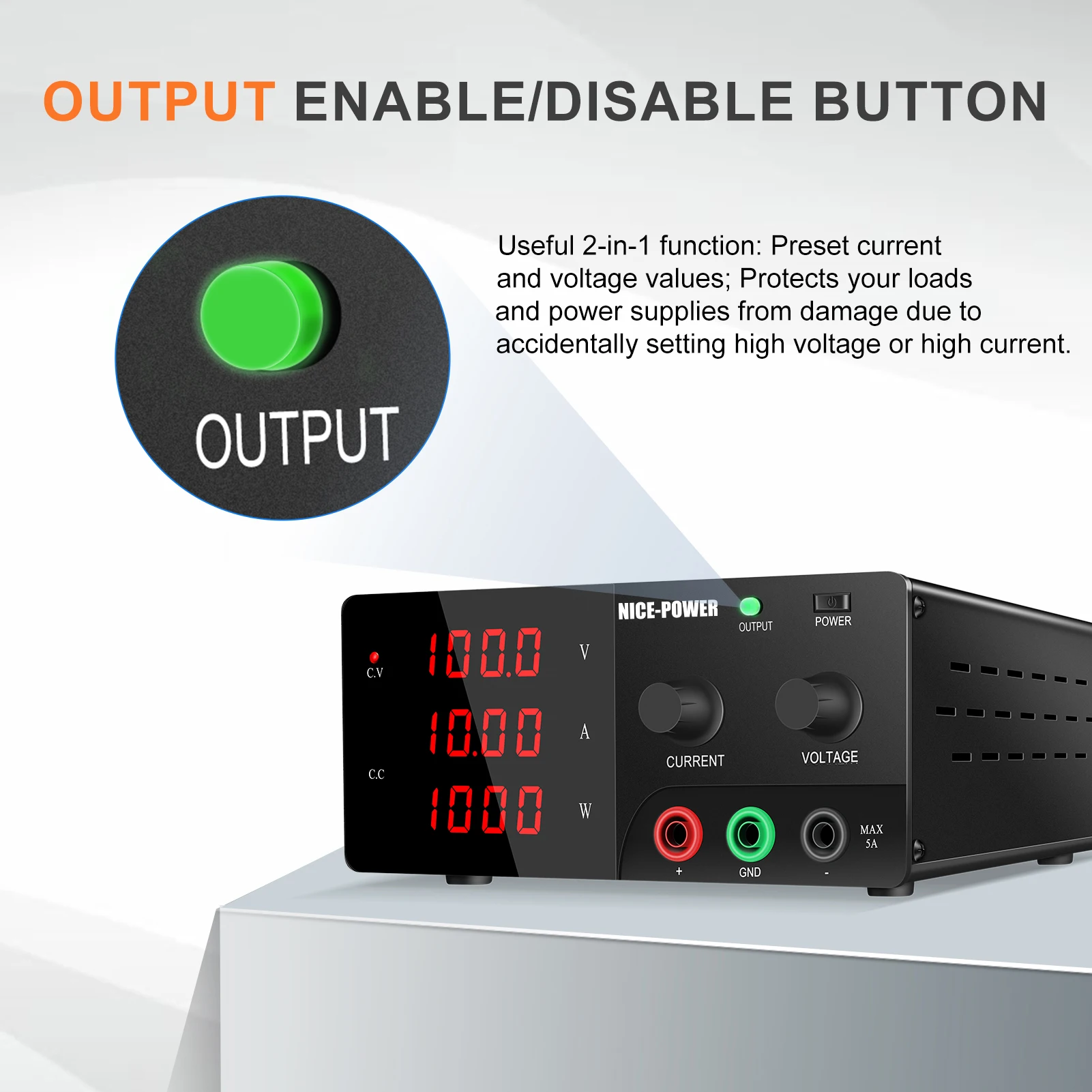 NICE-POWER Variable DC Power Supply 60V 100V 200V High Power Bench Power Supply Adjustable Voltage Regulator, Software Optional
