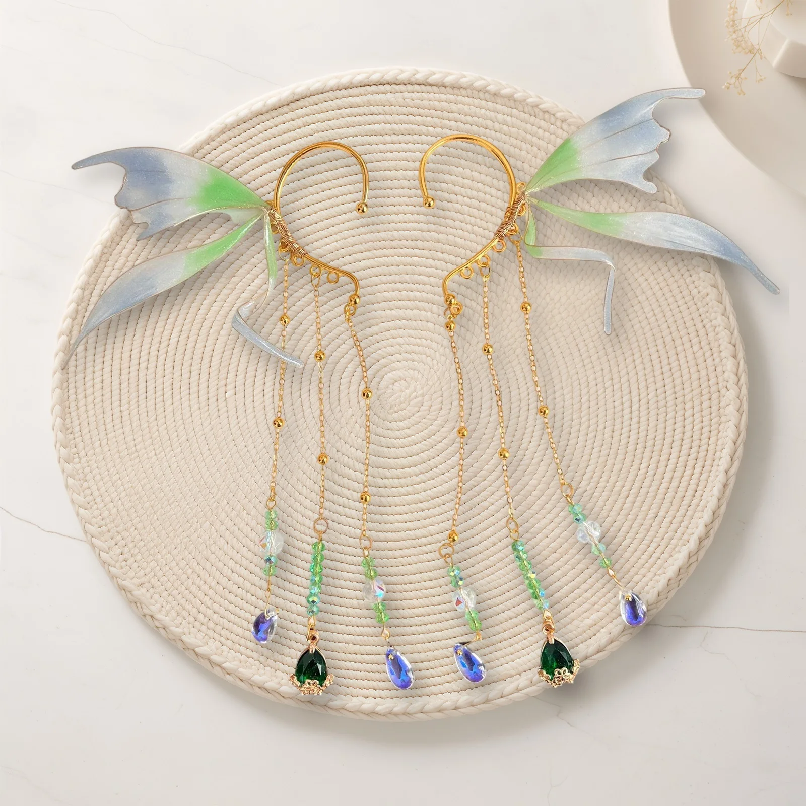 HEZIOWYUN – boucles d'oreilles féeriques pour femmes, belles boucles d'oreilles sirène à clipser, accessoires de Cosplay à la mode