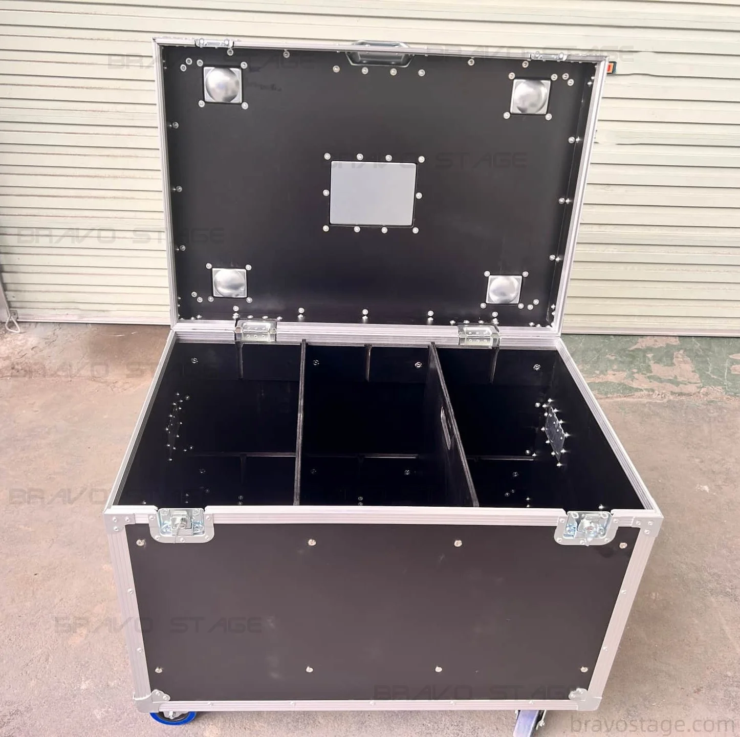 ATA Storage Case with Dividers, 900x600x750mm Aluminum Plywood Utility Flight Case, Heavy Duty Transport Road Case, Cable Trunk