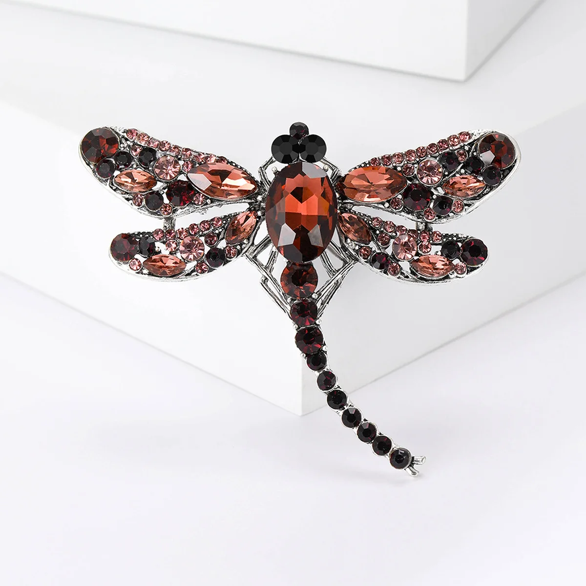 Fashion Smaller Rhinestone Wings Dragonfly Brooch For Women Men Suit Exquisite Crystal Dragonfly Animal Brooches Jeweley Gifts