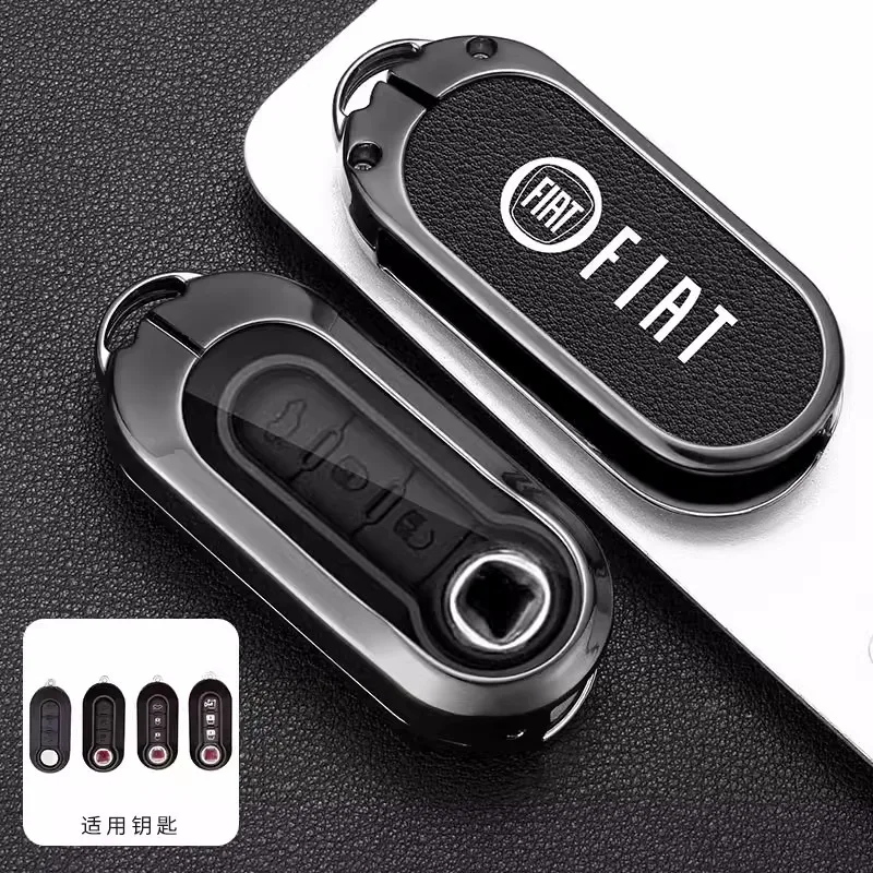 Zinc Alloy Car Key Cover Case Protector Holder Shell Fob For Fiat Ducato 500 500L Panda Grande Punto Lancia Musa Bravo Accessory