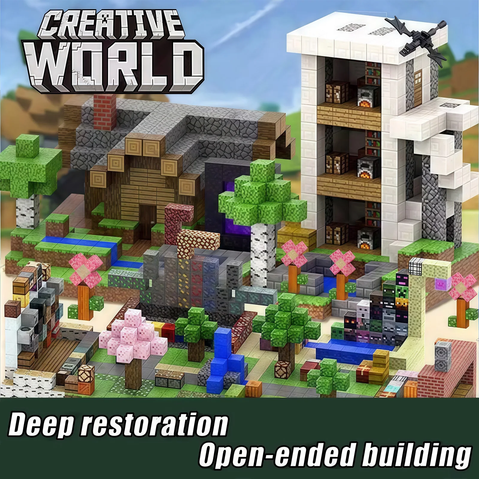 ใหม่บล็อกแม่เหล็ก-สร้างMine Magnet Worldชุดสําหรับชายหญิง,Sensory Constructionของเล่นสําหรับเด็กวัยหัดเดินคริสต์มาสของขวัญ