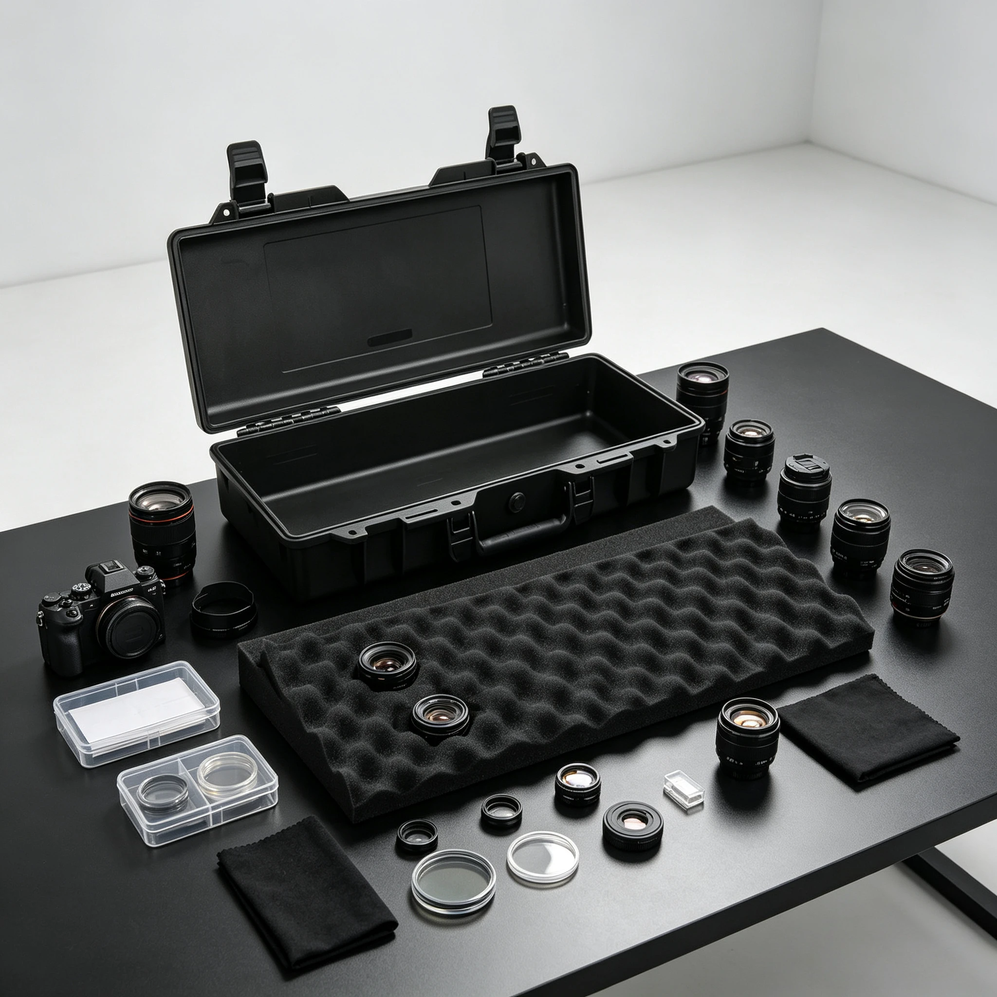 Portable Hard Shell Tool Storage Box with Foam Insert Shockproof Organizer for Outdoor Workshop Gear
