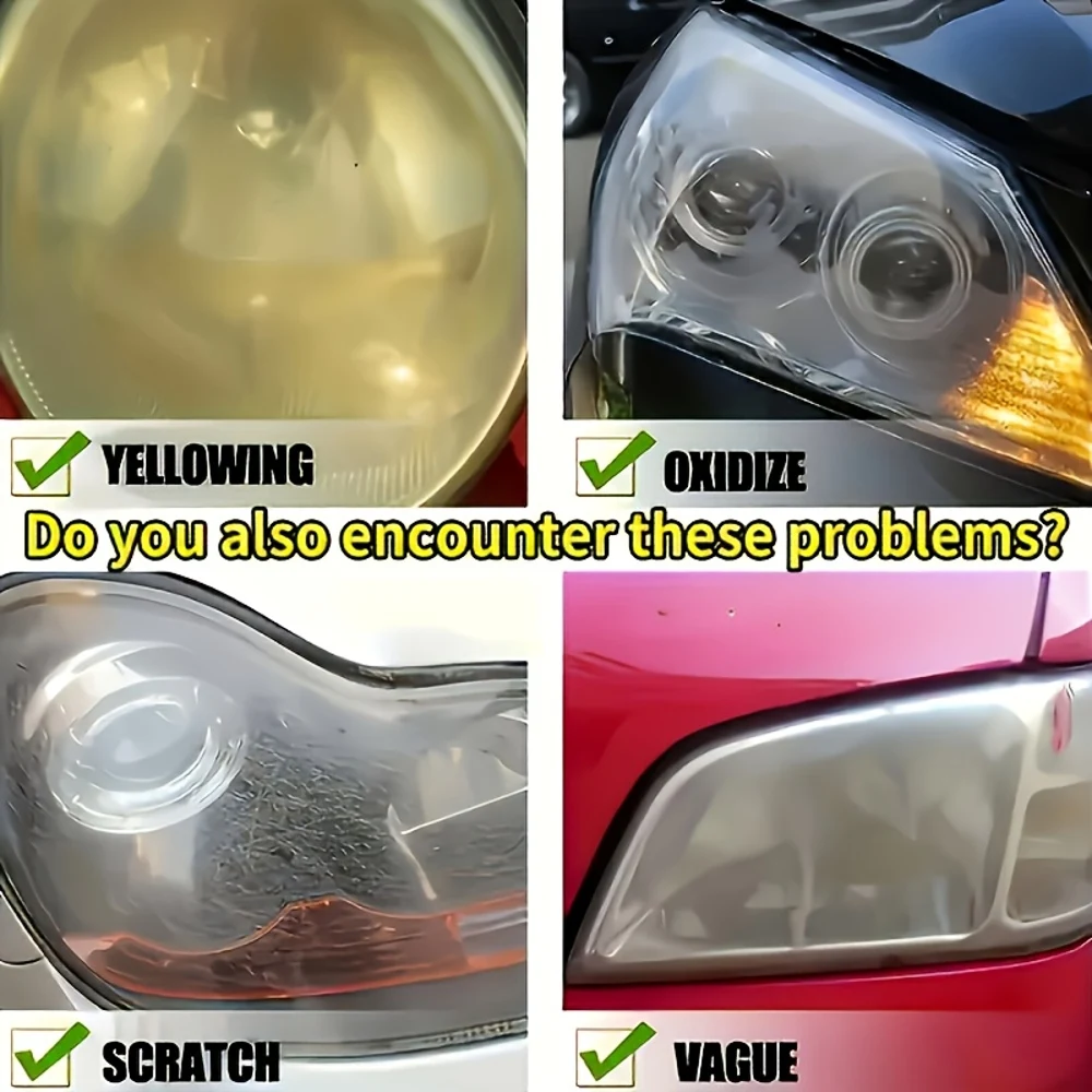 رذاذ ترميم المصباح الأمامي للسيارة الاحترافي 100 مل: عامل تجديد المصباح الأمامي، واقي طلاء غطاء مصباح السيارة، استعادة كلار #4