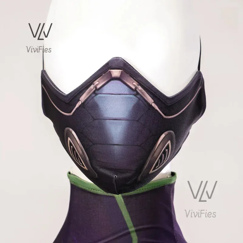 XT8Game VALORANT ارتداءها النساء الفتيات الأفعى سابين قاتل الأفعى تأثيري هالوين زي شعر مستعار بذلة قناع @ XT6!