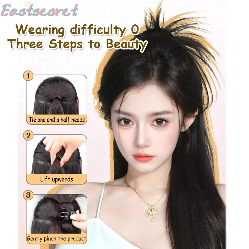 EAST Synthetic wig Half-tie Claw Hair Chicken hair clip Crab Clip Wig Clip High Ponytail Hair Accessories