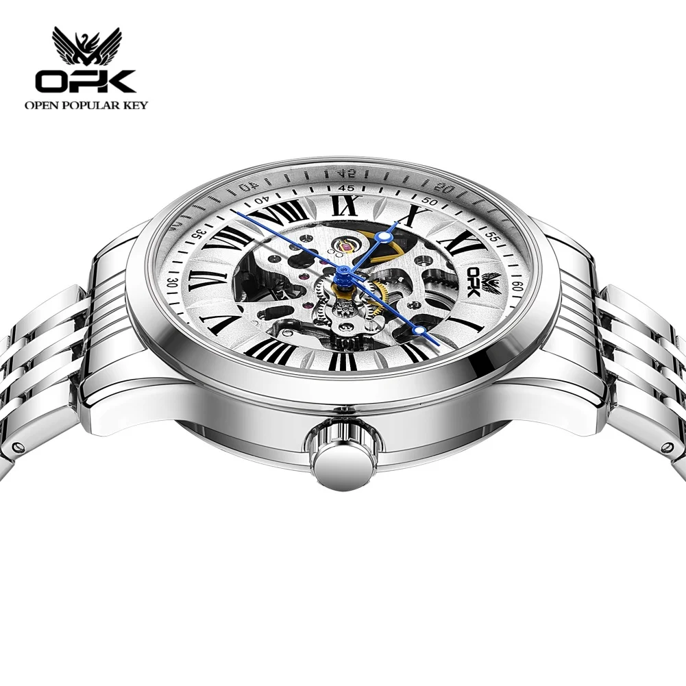 OPK 6102 Luxury Brand Mechanical Men's Wristwatch Luminous Waterproof Fully Hollowed Automatic Watch for Man Original