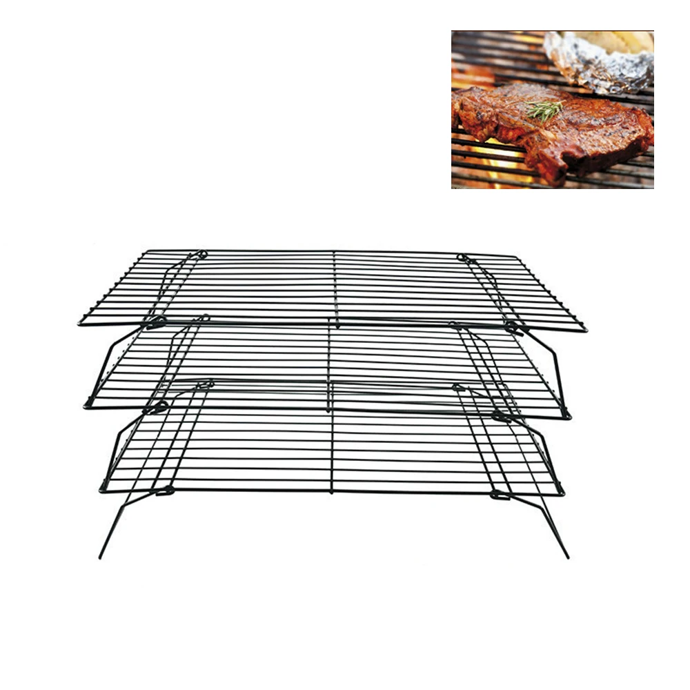 

Folding Campfire Grill Portable Stainless Steel Camping Grill Grate Gas Stove Stand Multifunctional Outdoor Wood Stove Stand