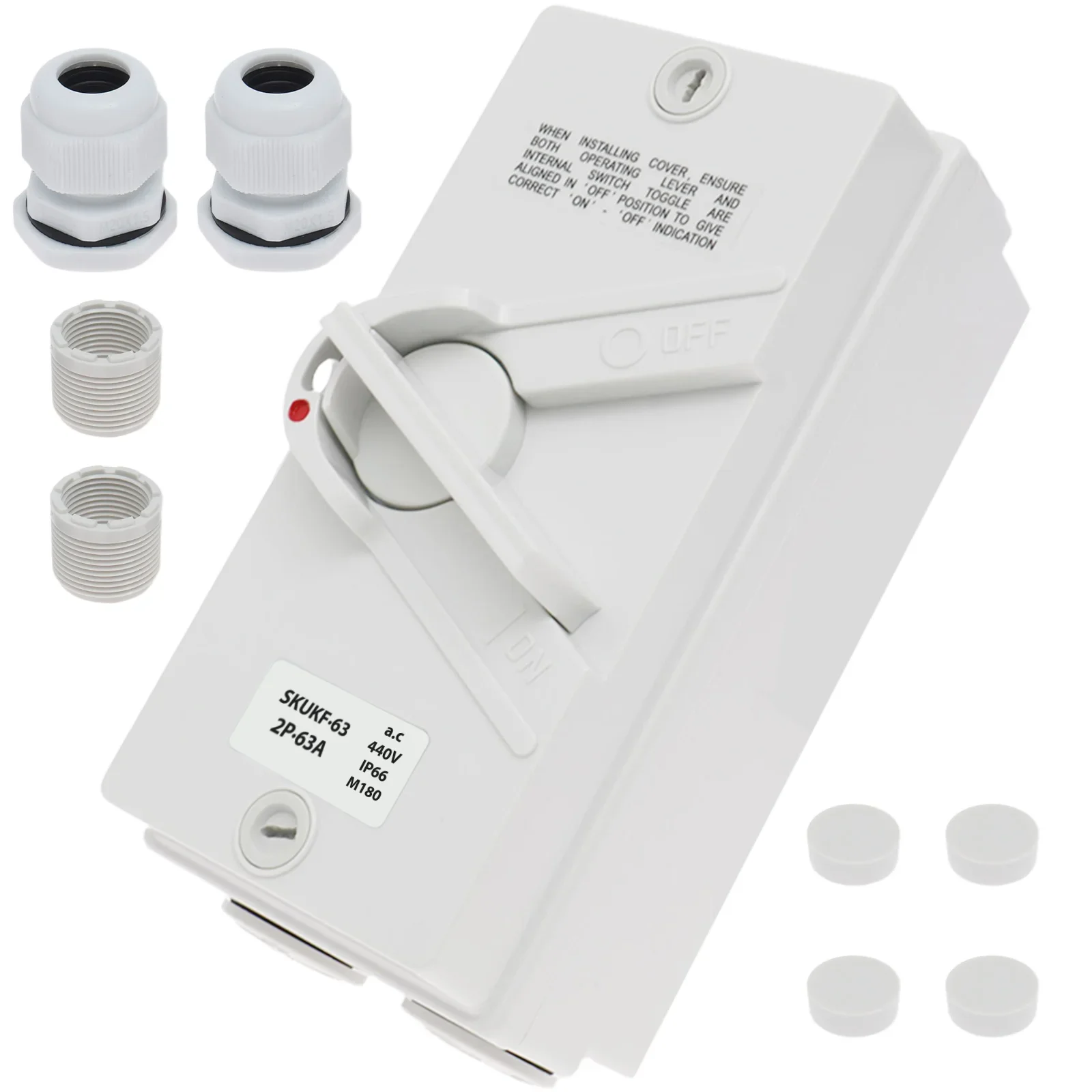 

Водонепроницаемый промышленный выключатель-разъединитель 2P 63А IP66, пылезащищенный, поворотный, для наружного применения, для док-станций