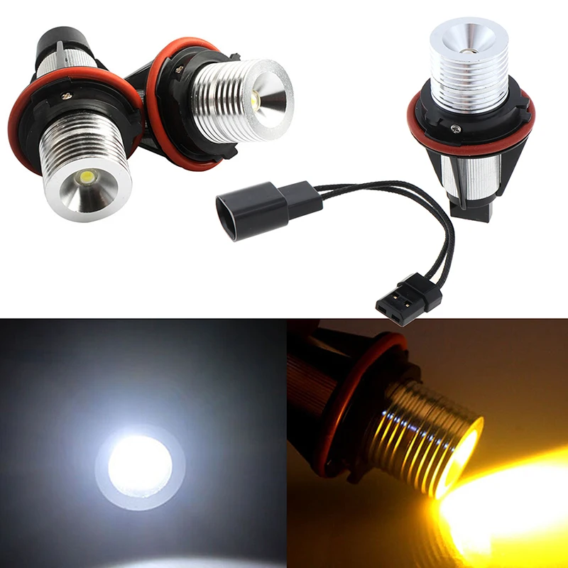 1Pc E39 E60 E87 X5 LED Angel Eye Ring Marker Side Light White Yellow LED Bulbs