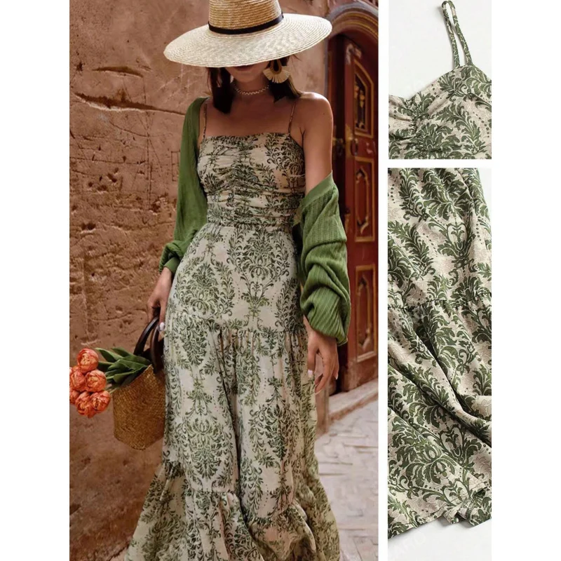 

Women's Clothing bohemian Vintage Style Dress2025Spring and Summer New Seaside Beach Dress