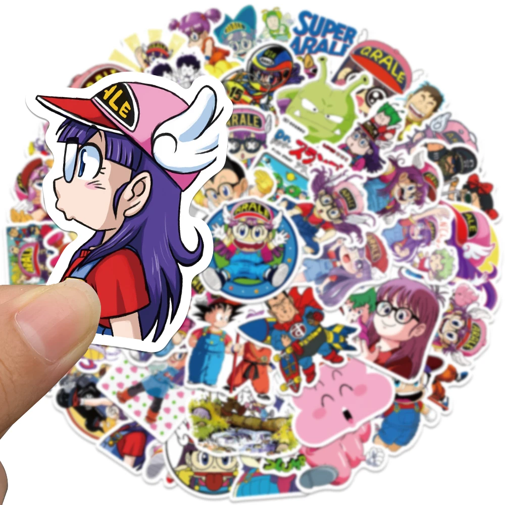 Bonito Arale Cartoon Graffiti Adesivos, Decalques Kawaii para Crianças, Laptop, Bagagem, Skate, Telefone, Vinil, Impermeável, 50Pcs