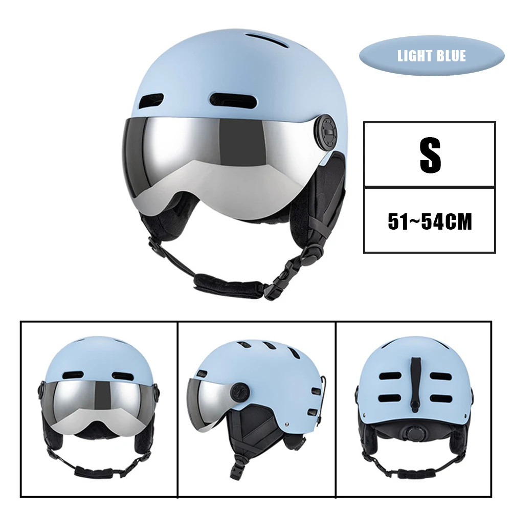 Ski Protective Helmet Windproof Snowboard Helmet with Detachable Glasses with Ear Protection for Skiing Skateboard Snowboarding