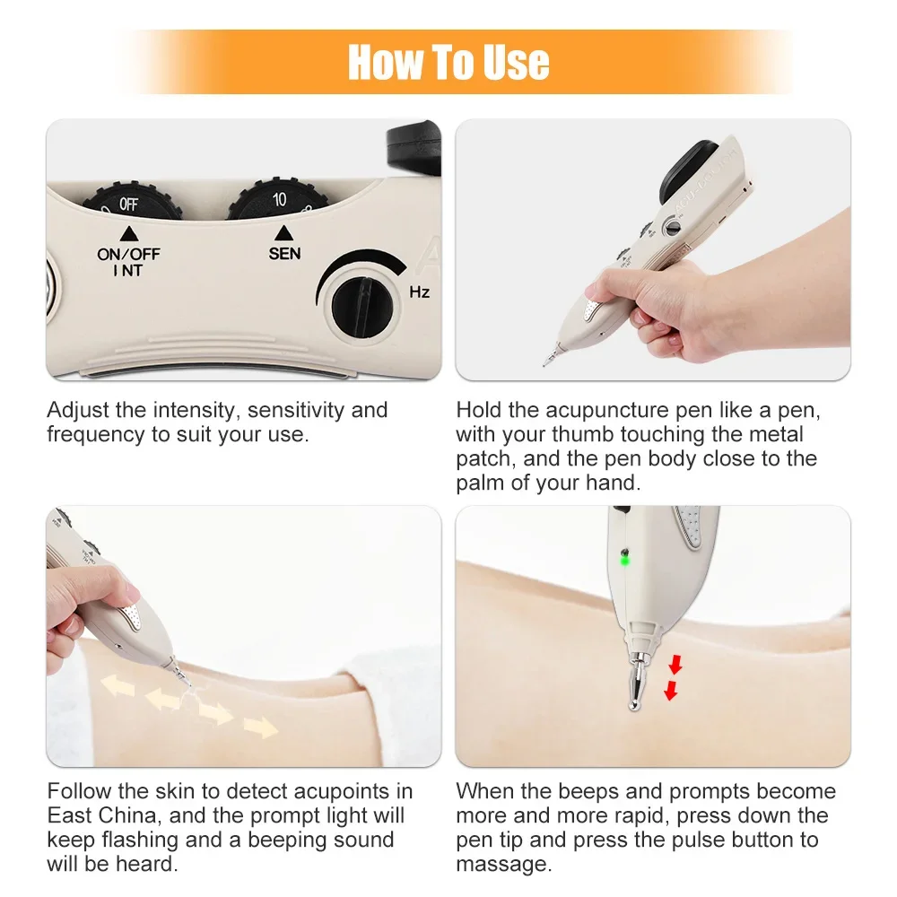 Electronic Acupuncture Pen TENS Point Detector With Digital Display Laser Therapy Heal Massage Acupoint Muscle Stimulator Device