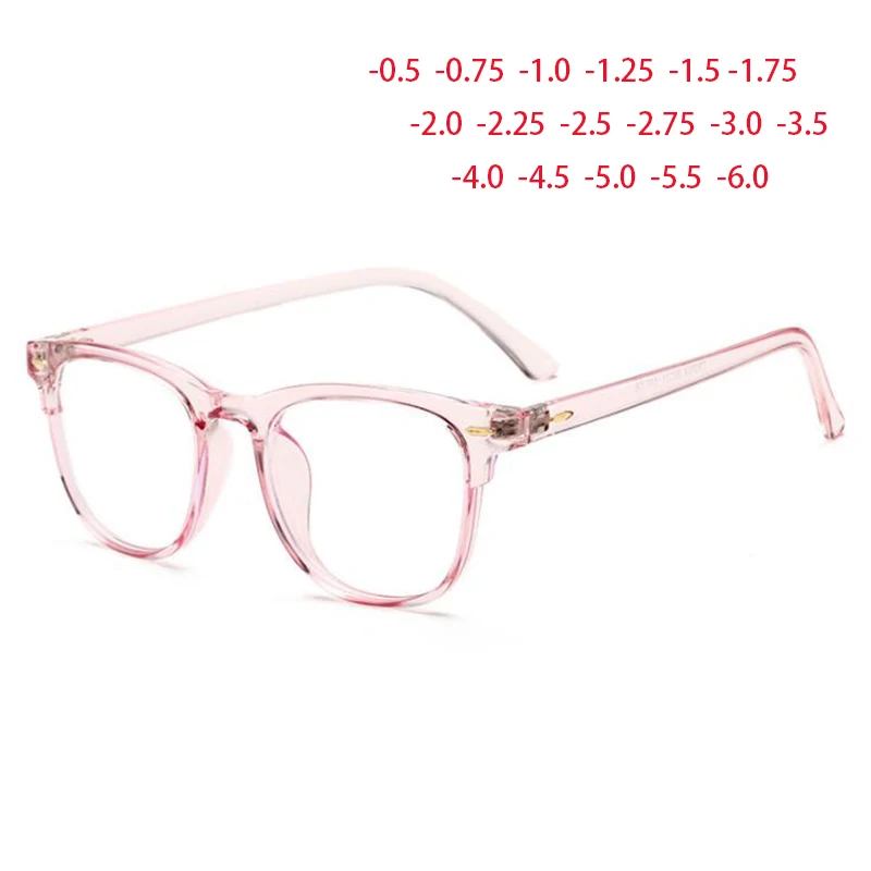 

Men and Women Anti Blue Lightweight Square Eyeglasses TR90 Full Frame Clear Lens Prescription Diopters -1.5 -2.0 -2.5 To -6.0