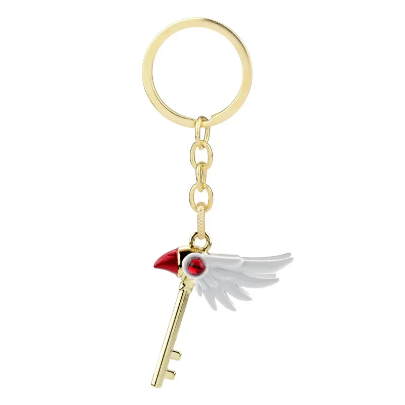 Anime Cartoon  Card Captor Sakura Choker Necklaces Keychain Cardcaptor Sakura Clow Charm Pendant KINOMOTO Sealing Wand Statement