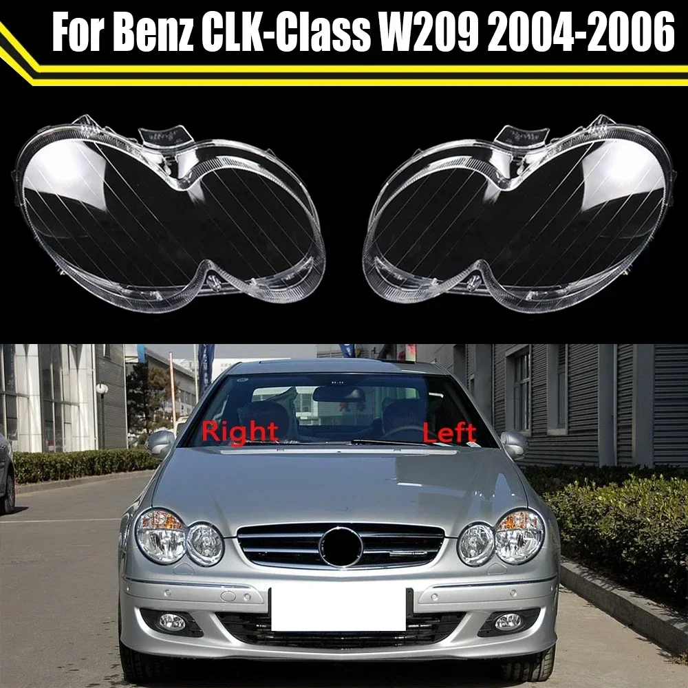 

Для Benz CLK-Class W209 2004 2005 2006, крышка объектива передней фары автомобиля, прозрачный абажур, стеклянная крышка, крышки фары