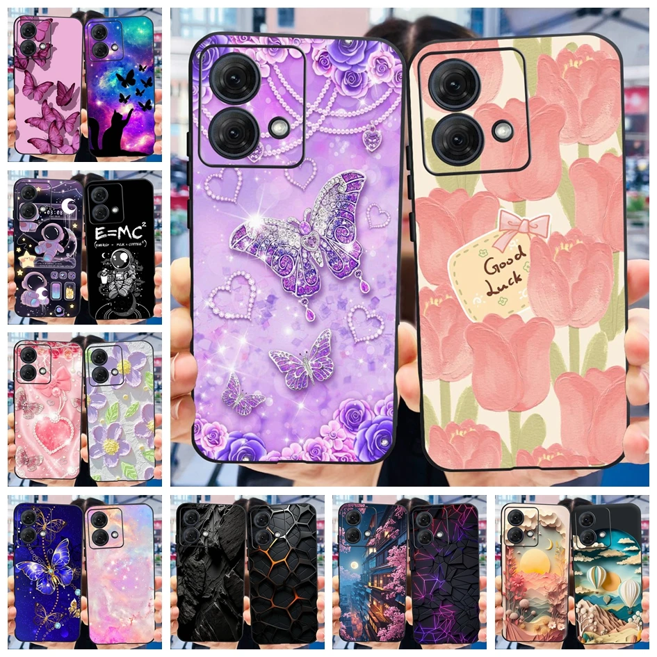 For Motorola Moto G84 G54 5G Case Fashion Flower Butterfly Shockproof Silicone Soft Slim Back Cover For Motorola Moto G14 Bumper