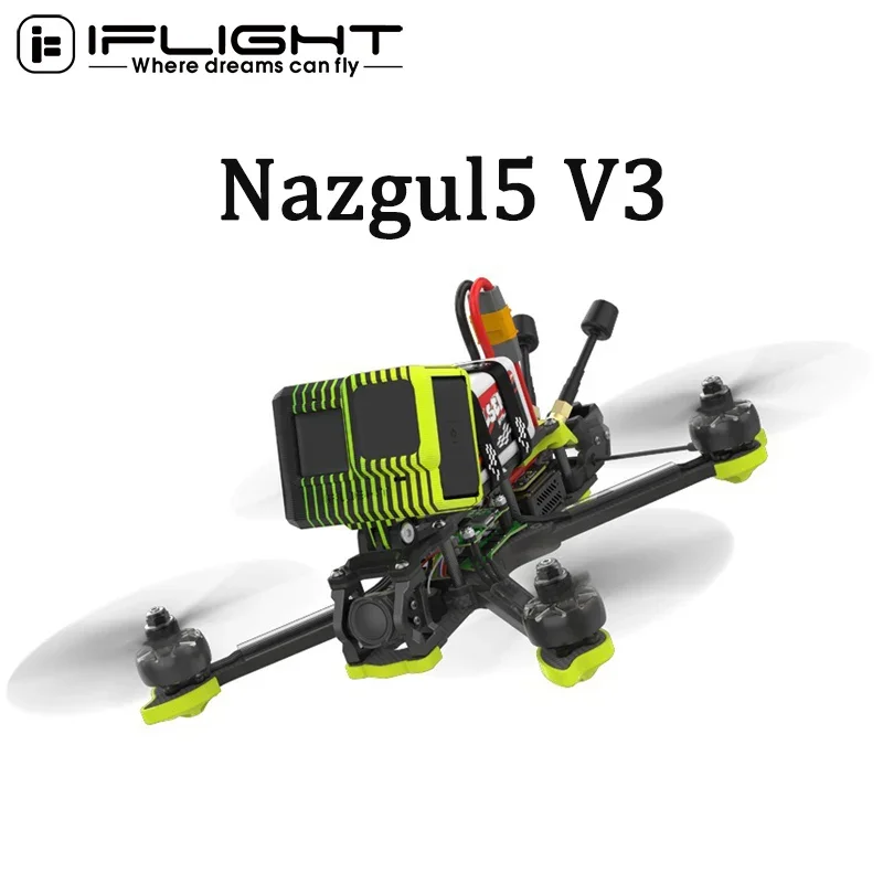 

IFlight Nazgul5 V3 HD O3 6S 5-дюймовый FPV Дрон BNF с O3 Air Unit Digital HD System XING2 2207 motors BLITZ F722 FC Квадрокоптер