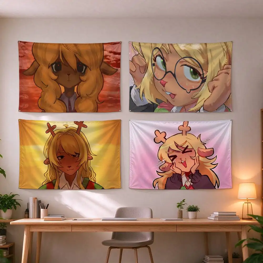 Noelle Holiday Deltarune  Flags Wall Hanging Tapestry Outdoor Garage Room Decorative flag Background Blanket