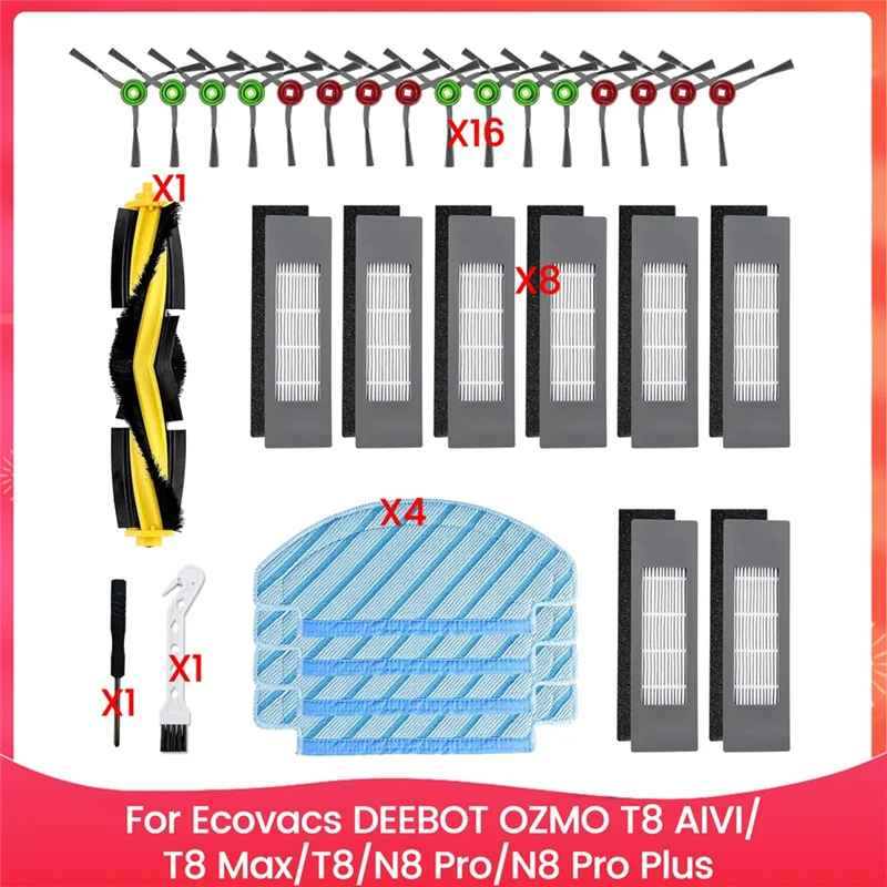 WORTHOWN-Per Ecovacs DEEBOT OZMO T8 AIVI/T8 Max/T8 Series/N8 Pro/N8 Pro Plus Robot Aspirapolvere Parti di ricambio