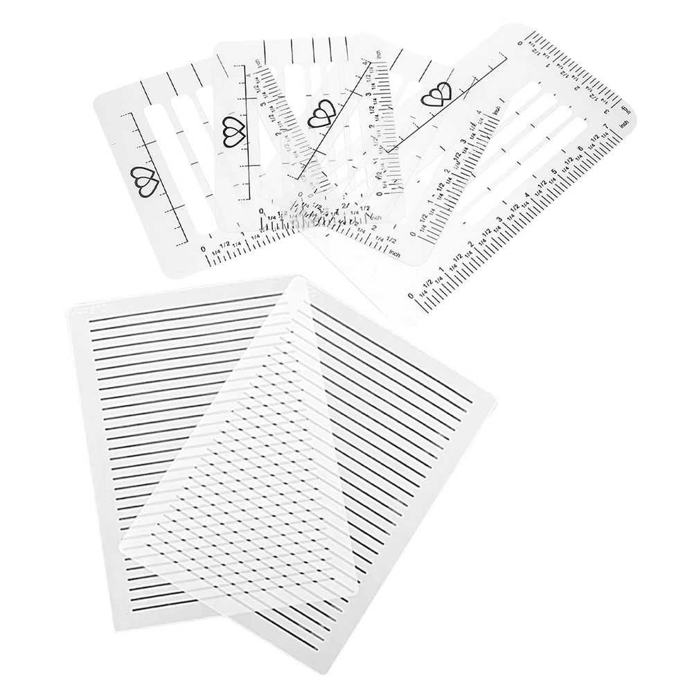 1 set Greeting Card Template Ruler Drawing Tool Stencils Plastic Envelope Addressing Templates Invitation Letter Craft Supplies