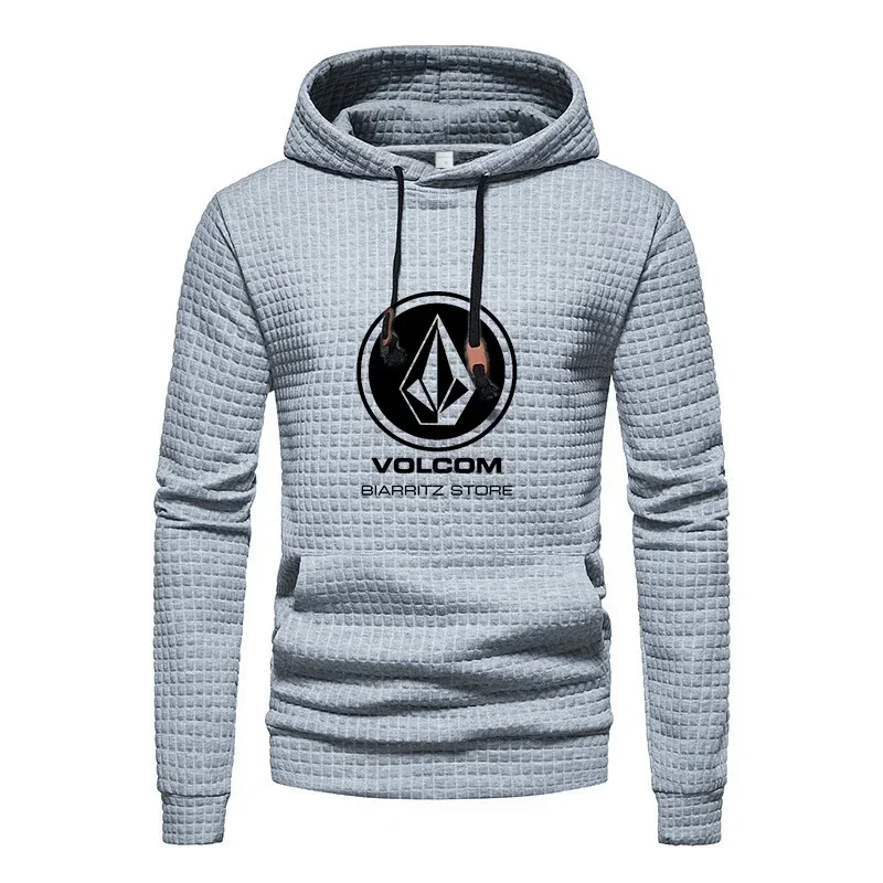 Spring and Autumn Casual Sportswear Hoodie, Men's Jacquard Checkered Design Large Pocket Daily Commuting Hoodie, Casual Sportswe