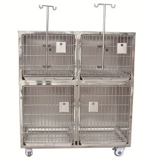 Stainless steel high-grade cat and dog cage household- pet shop double-layer combination boarding hospital infusion- cage