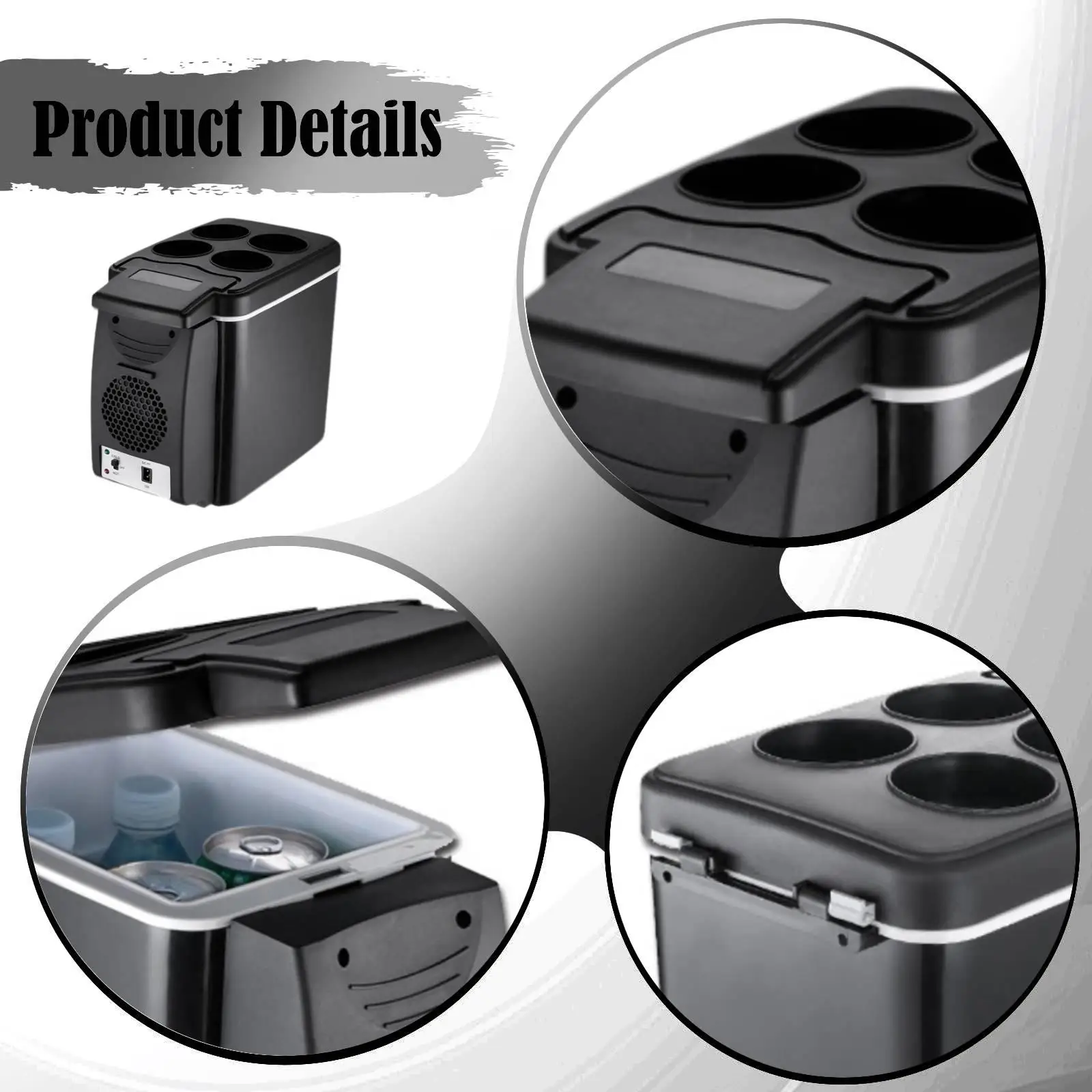 6L Fridge Cooler Portable Freezer Cabin Picnic 12V Small Car Refrigerator