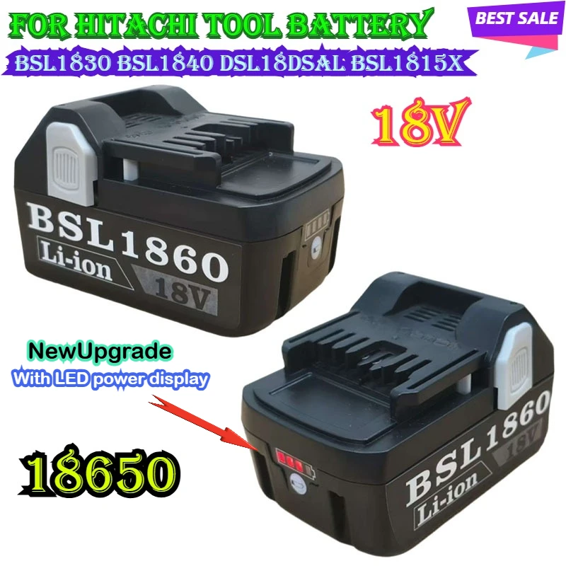 

For Hitachi Tool Battery 3.0Ah-8.0Ah 18V Lithium Replacement Battery for Hitachi Power Tools BSL1830 BSL1840 DSL18DSAL BSL1815X