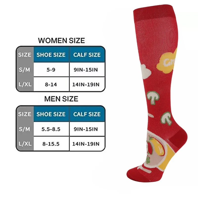 3 Pairs/Packs Multiple Styles Women Men Compression Socks Knee High 30MmHg Sports Edema Diabetes Varicose Veins Running Socks