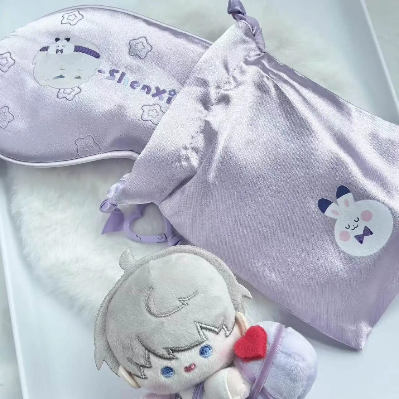 Love and Deepspace Xavier Eye Mask Imitation Silk Light Blocking Sleep Cute Anime Cosplay Halloween Mascot Student Fans Gift view 2