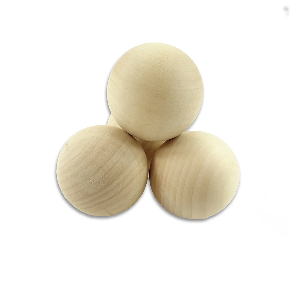 Solid Wood Round Beads Natural Logs Non-porous Handmade Wooden Round Beads Diy Large Solid Wood Ball Toys 60/70/75/80/90/100mm