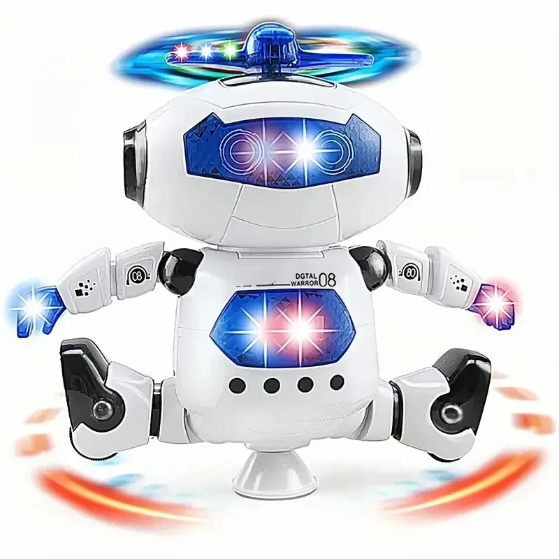 Kids Robot Rotating Dance Toys With Music LED Light Electronic Walking Toys for Boys Girls Birthday Christmas Gift