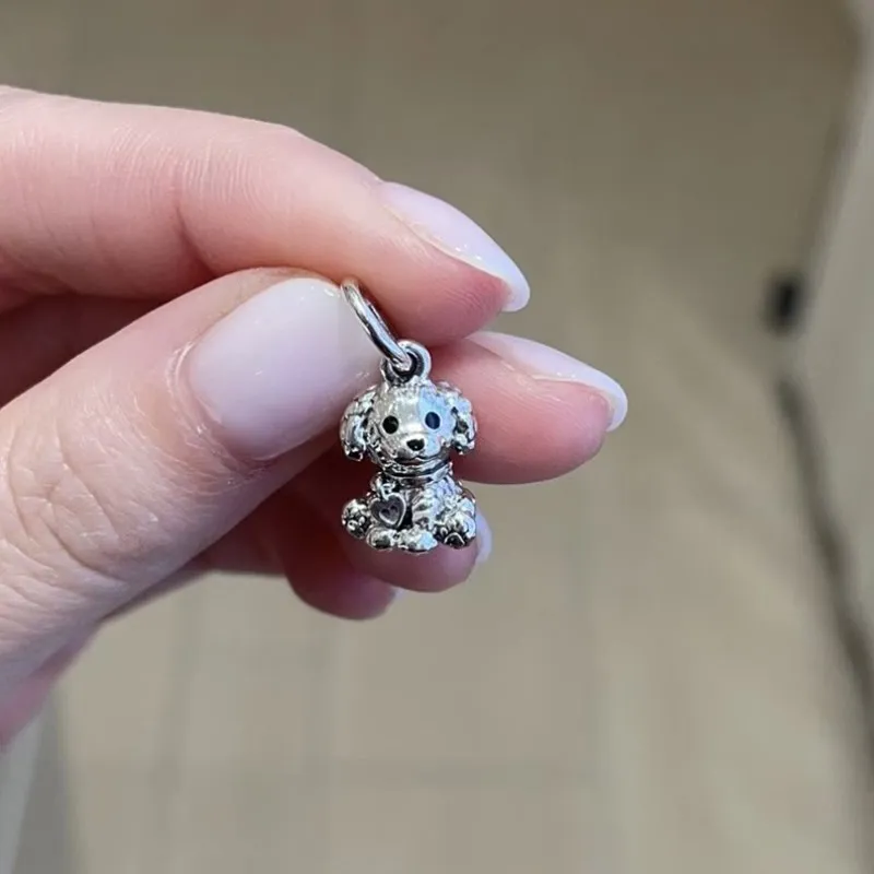 Abalorio de plata de ley 925 para pulsera Pandora, abalorio colgante de perro Labrador, Bulldog, bichón, regalo de joyería artesanal, gran oferta