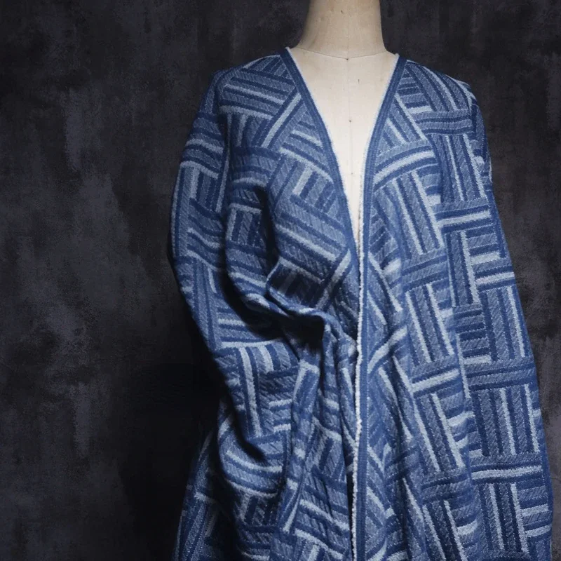 

Жаккардовая джинсовая ткань, ткань для стирки, дизайнерская одежда, материал из чистого хлопка, оптовая продажа одежды для шитья своими руками по метрам