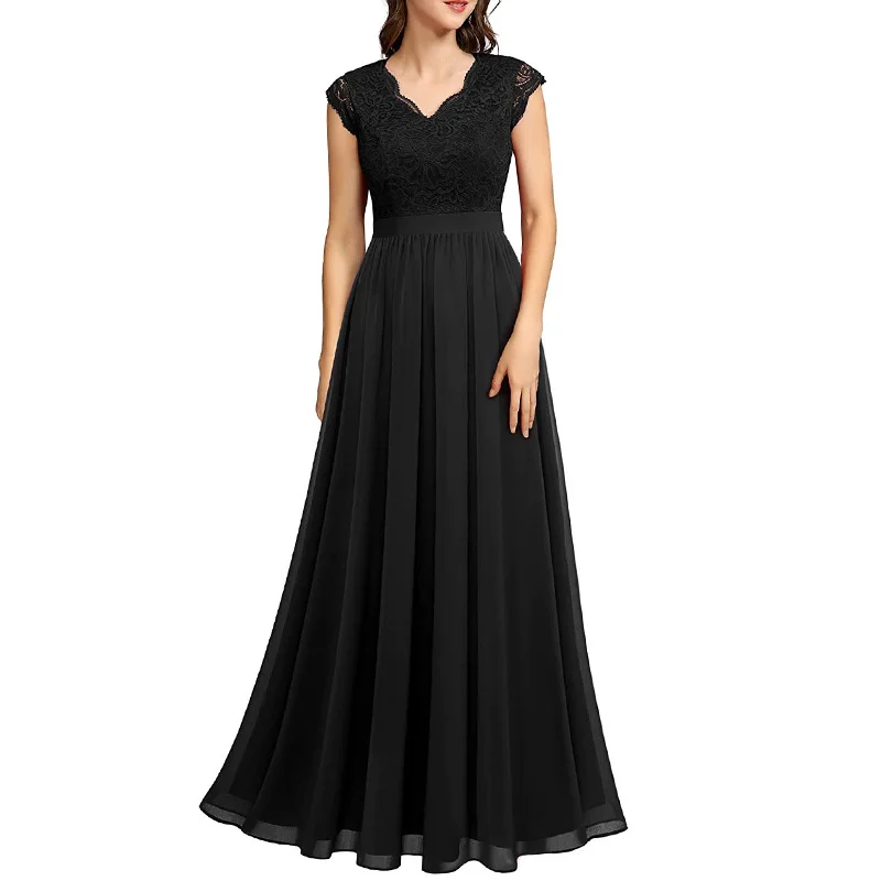 

SZSY-SS51#Evening Dress Long Black White Lace Graduation Wedding Party Prom Wholesale Women Dresses Fashion From China Guangzho