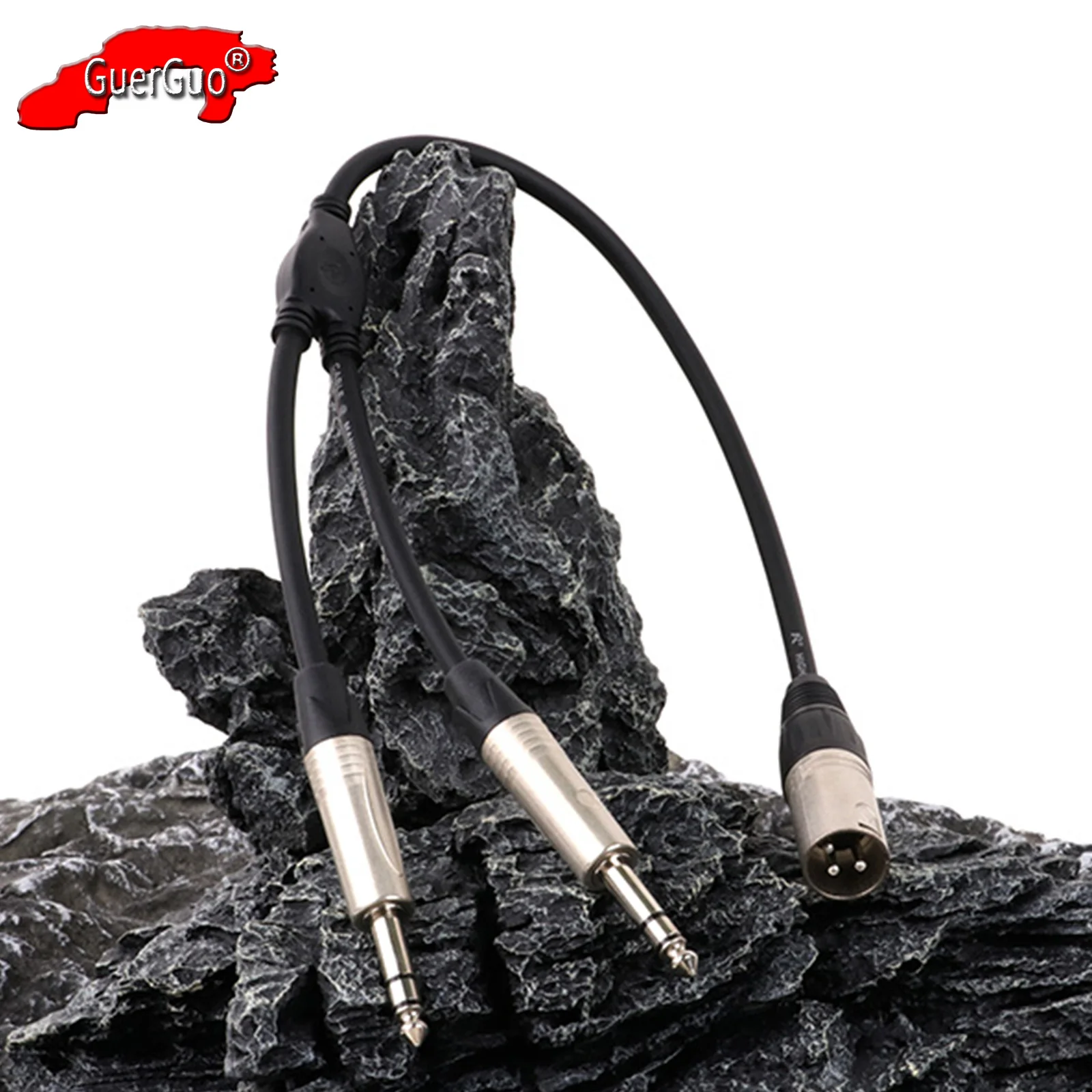 

3Pin XLR Male/Female to Dual 6.35mm 1/4 Inch Male Stereo TRS Jack Audio Speaker Cable,Y Splitter Audio Converter Adapter Cord