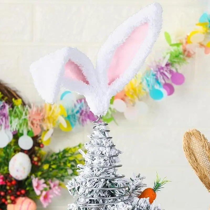 Easter Tree Topper Decorations Cute Tree Topper Decor Miniature Rabbit Ears Easy To Install Home Party Supplies for Living Room