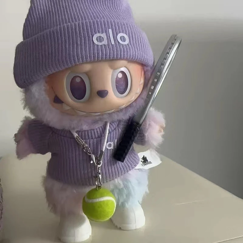 Ensemble de vêtements de sport pour Mini poupée Labubu 15/17cm, sweat-shirt tricoté, pendentif Labubu, accessoires pour vêtements, cadeau d'anniversaire