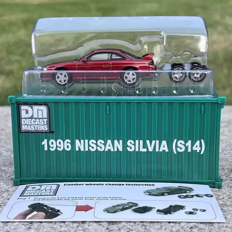 New DM 1:64 container car DieCast Master1999 Nissan Silvia S14 S15 alloy car model in stock Child Collection toy gift