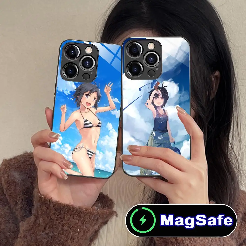 

iDOLM Makoto Kikuchi for iPhone 16 15 14 13 12 11 Pro Max Plus Mini MagSafe Glass Colour Printing Cover Cellphones