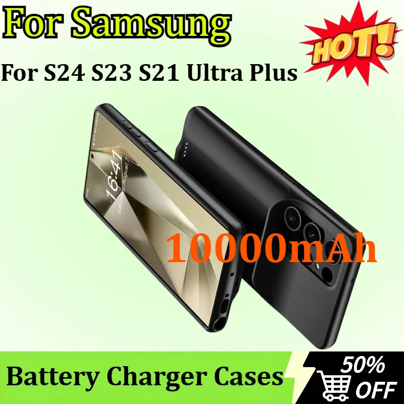 

10000mAh Battery Charger Case For Samsung S24 S23 S21 Ultra Plus Power Bank Cover Wireless Portable Thin phone case battery